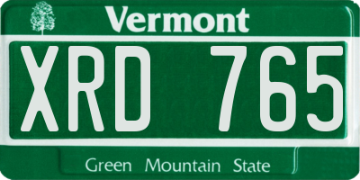 VT license plate XRD765