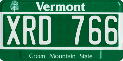 VT license plate XRD766