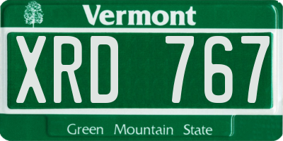 VT license plate XRD767