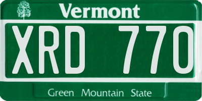 VT license plate XRD770