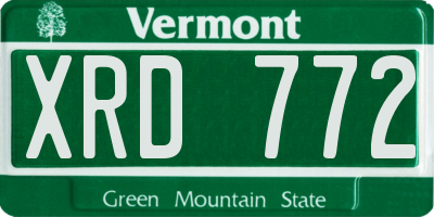 VT license plate XRD772