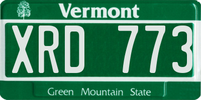 VT license plate XRD773