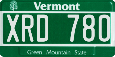 VT license plate XRD780