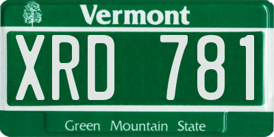 VT license plate XRD781