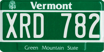 VT license plate XRD782