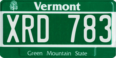 VT license plate XRD783