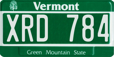 VT license plate XRD784
