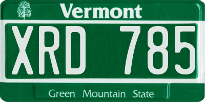 VT license plate XRD785