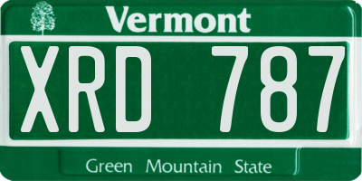 VT license plate XRD787