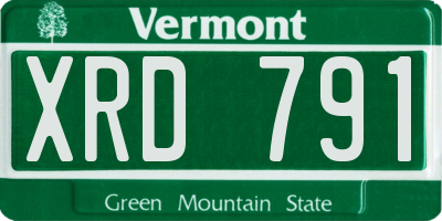 VT license plate XRD791