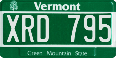 VT license plate XRD795