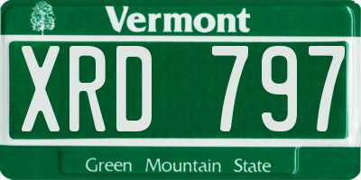 VT license plate XRD797