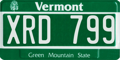 VT license plate XRD799