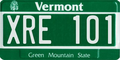VT license plate XRE101