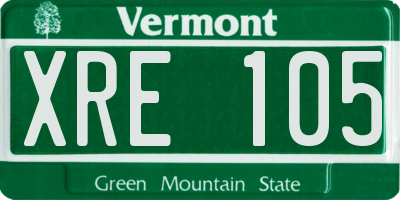 VT license plate XRE105