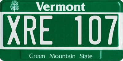 VT license plate XRE107