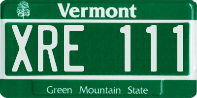 VT license plate XRE111