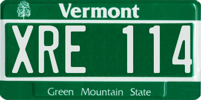 VT license plate XRE114