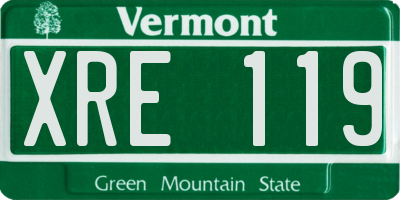 VT license plate XRE119
