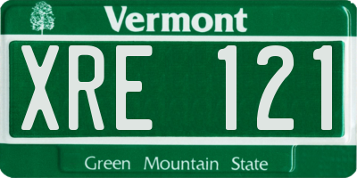 VT license plate XRE121