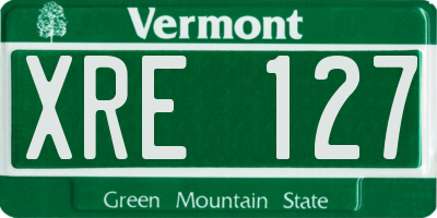 VT license plate XRE127