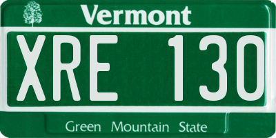 VT license plate XRE130