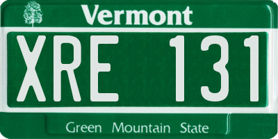 VT license plate XRE131