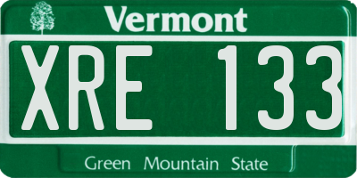 VT license plate XRE133