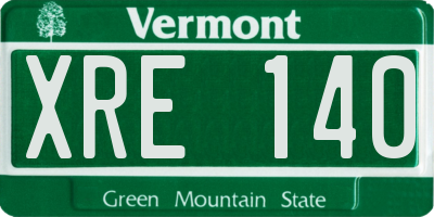 VT license plate XRE140