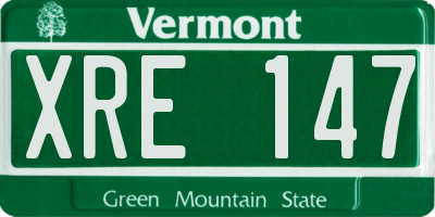 VT license plate XRE147