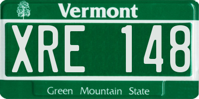 VT license plate XRE148