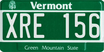 VT license plate XRE156