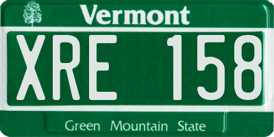 VT license plate XRE158