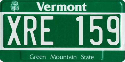 VT license plate XRE159
