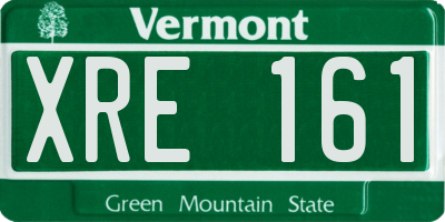 VT license plate XRE161