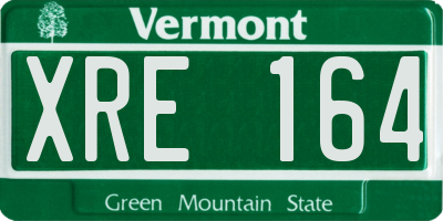 VT license plate XRE164