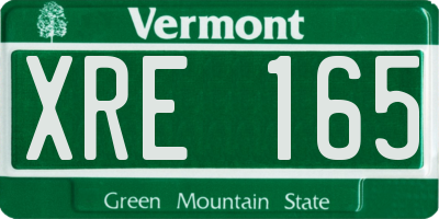 VT license plate XRE165