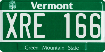 VT license plate XRE166