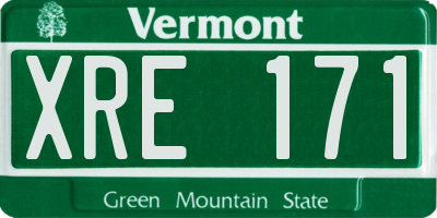 VT license plate XRE171