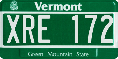 VT license plate XRE172
