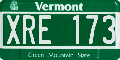 VT license plate XRE173