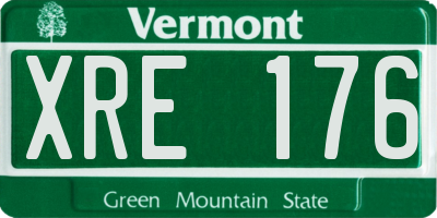 VT license plate XRE176