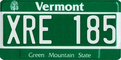 VT license plate XRE185