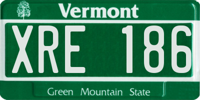 VT license plate XRE186