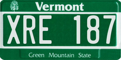 VT license plate XRE187