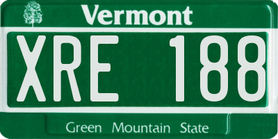 VT license plate XRE188