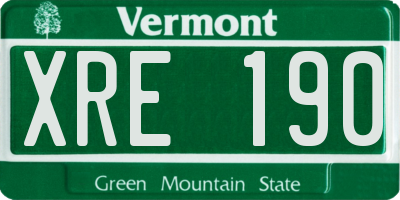VT license plate XRE190