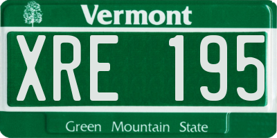 VT license plate XRE195