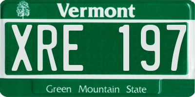 VT license plate XRE197