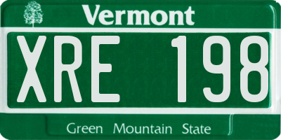 VT license plate XRE198
